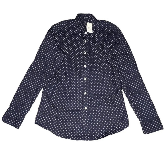 J.CREW Men's Small‎ Slim Untucked Long Sleeve Navy Blue Button-Down Shirt - Picture 1 of 3